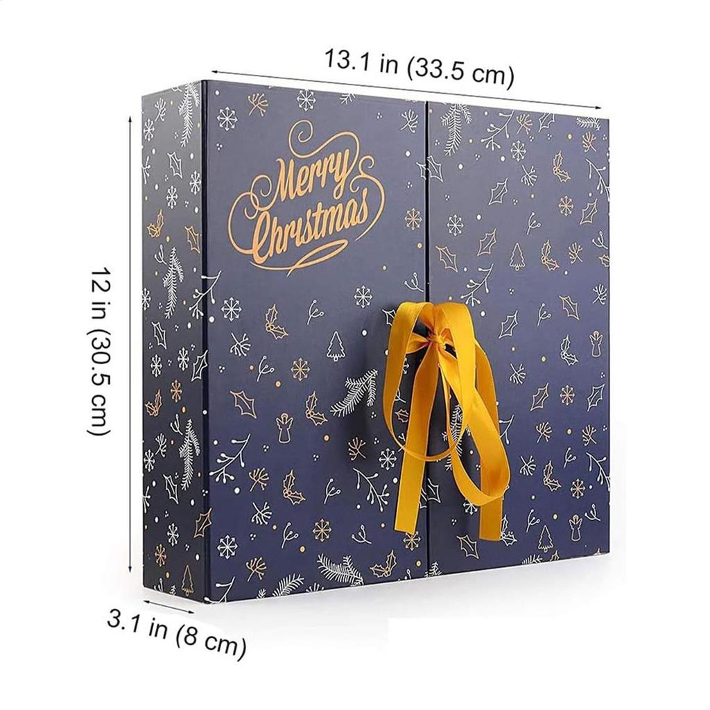 Christmas Calendar Box Refillable Advent 24 Days Christmas Boxes Foldable  Christmas Eve Advent Calendar Gift Filling Empty Box