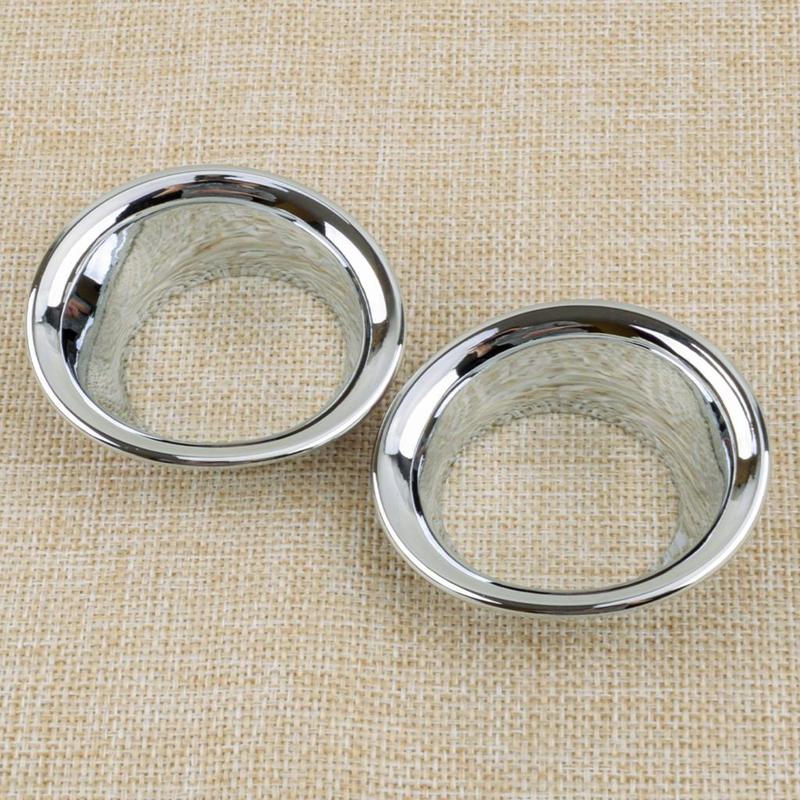 2pcs/Set Silver Front Fog Light Lamp Ring Cover Trim Plastic Fit for Toyota Harrier Venza