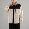 Huili Autumn/Winter American Style Color-Block Fleece Jacket