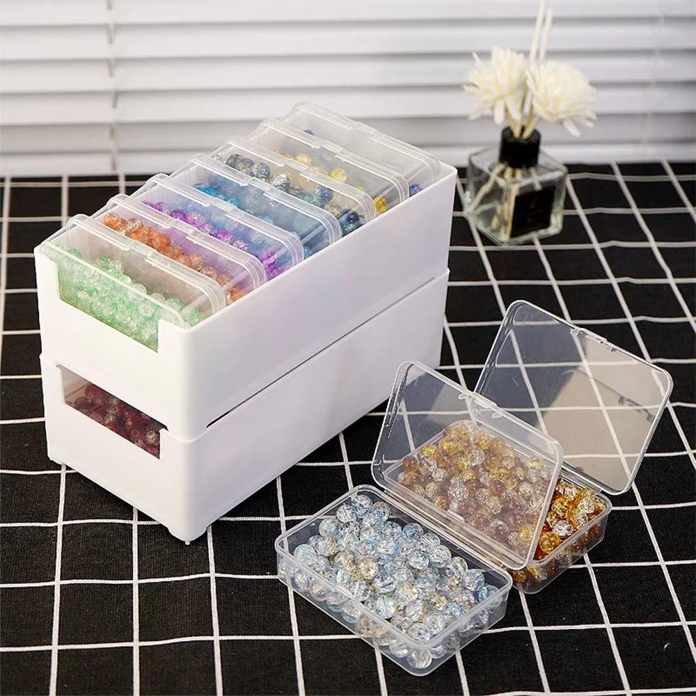 Clear Data Cable Storage Box 3/7/11 Grid Messy-Free Cable Organizer Box Plastic Reusable Desktop Cable Organizer Office Supplies