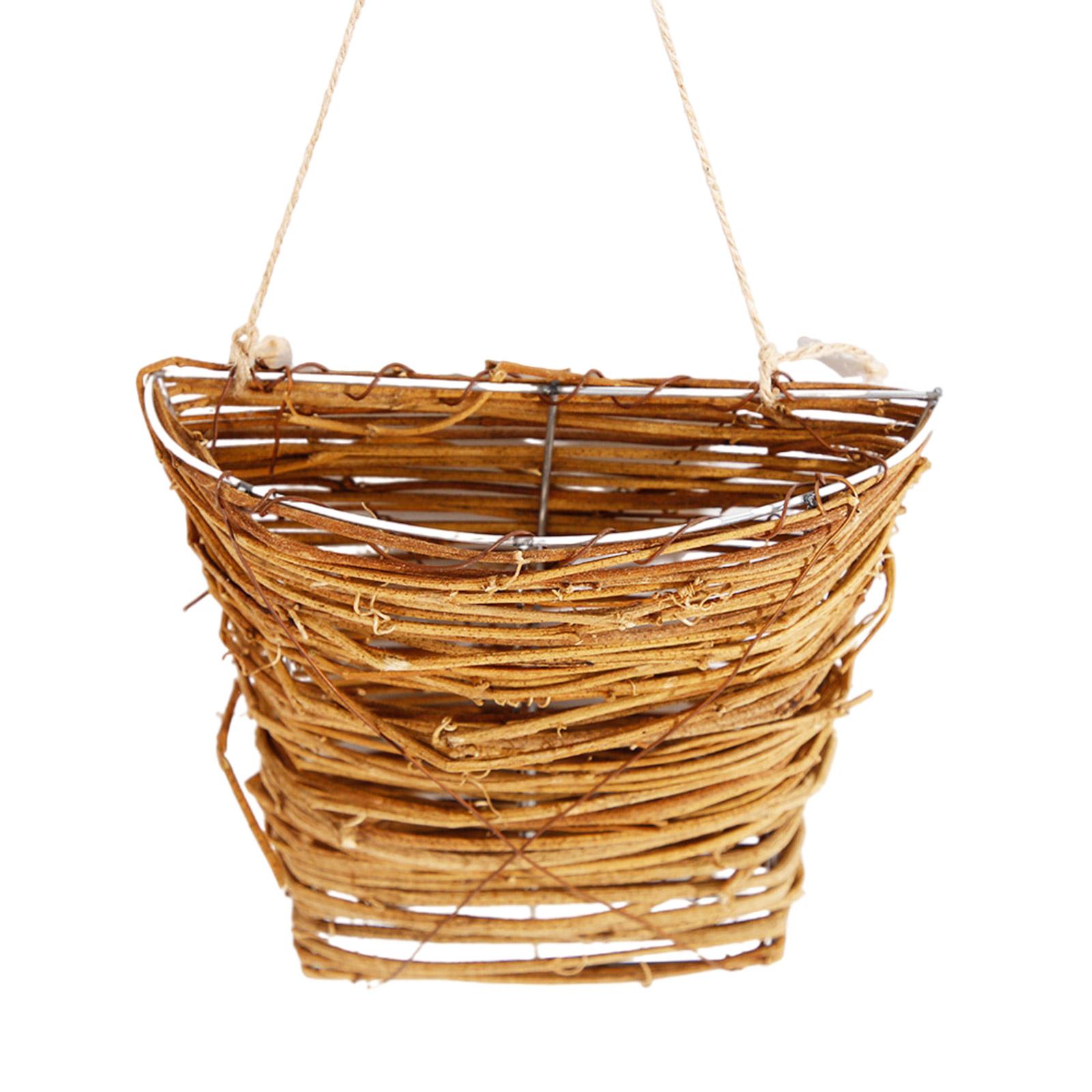 

Декоративная цветочная композиция Маленькая цветочная корзина Ротанговая корзина Подвеска Декор интерьера Плетеная вручную ротанговая корзина для цветов Ручка