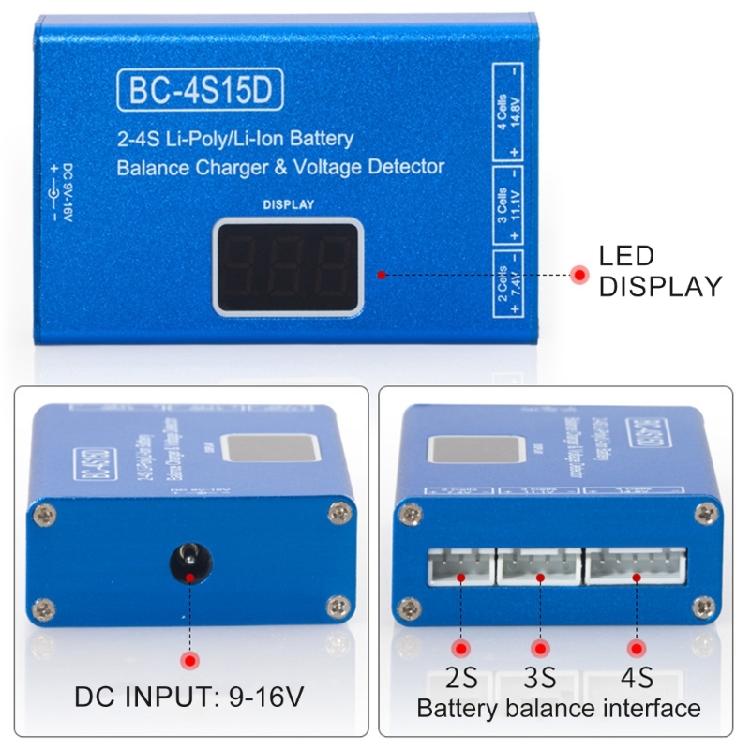 BC-4S15D Professional Battery Charger With Automatic Stop And Error Code Display For  2-4S Bateries Reliabled Charging