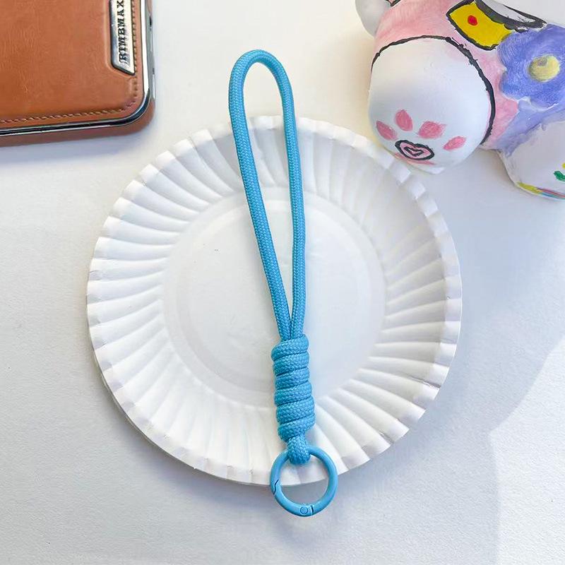14CM Color Block Woven Plush Mobile Phone Lanyard & Anti-Lost Keychain Rope