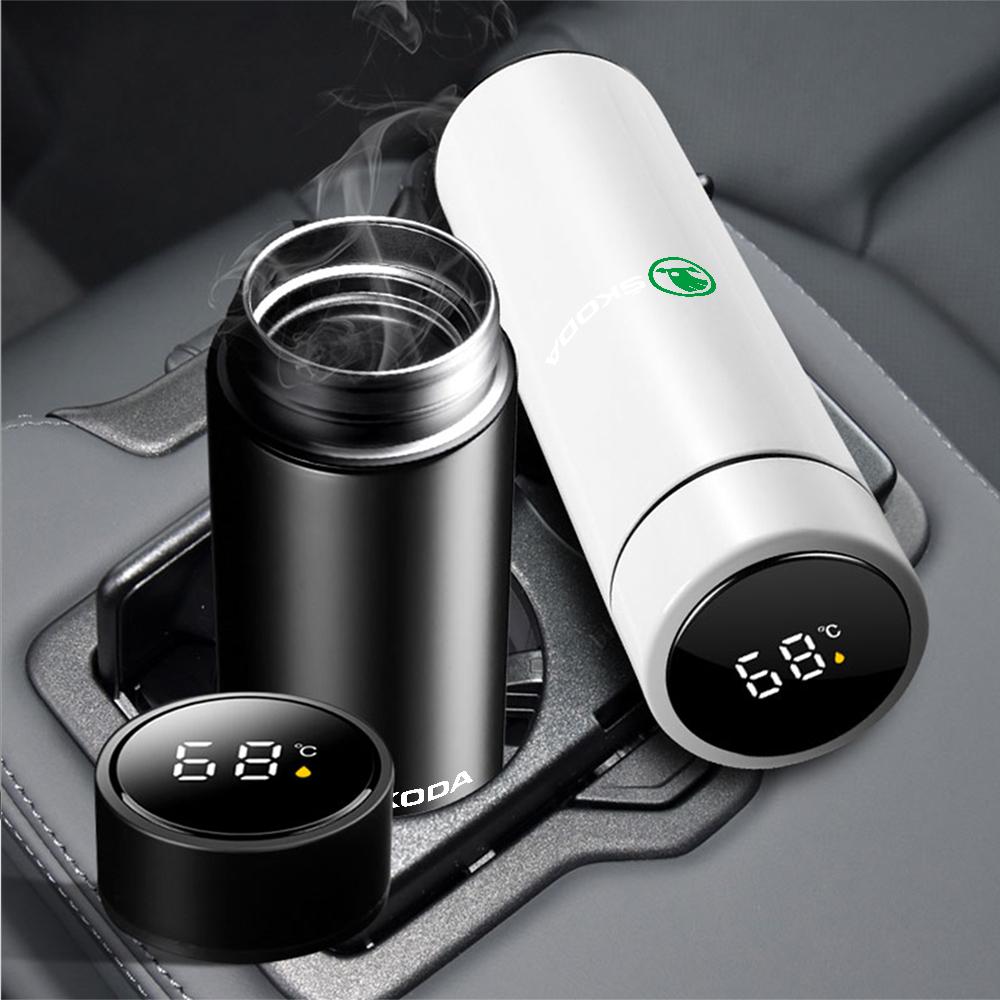 1pc Thermos Bottle Smart Cup With Temperature Display 304 Stainless Steel Vacuum Insulated Intelligent Cup For Skoda Octavia VII pae455