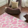 Pink Smiling Cow Print Area Rug – Carpet for Bedroom Living Room, Pastel Accent Floor Mat Decor