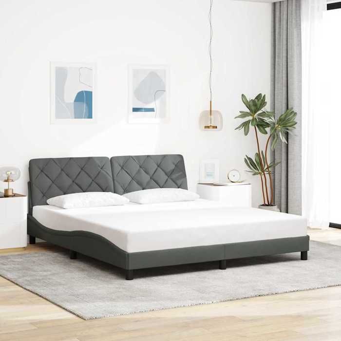 VidaXL Cadre de lit sans matelas gris foncé 180x200 cm tissu 3310616