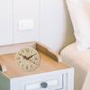 Round Wood Table Clock Vintage Stylish Round Clock for Bedrooms Living Room and Workspaces Quiet Operations Home Decors