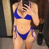 Glitter Sparkling Halter High Leg Cut Bikini Female Swimsuit Women Swimwear Two-pieces Bikini Set Bather Bathing Suit Swim