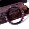 Black Glitter Stone Bracelet for Women Garnet Stone Beads Elastic Chain Bangle Men Party Jewelry Gift
