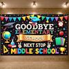 Back To School Banner Educational Elements School Celebration Background Next Stop Display Star Decorations Graduation Backdrop
