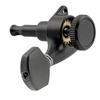 Musiclily Pro 6-String Locking Tuners for ST Strat/TL Telecaster Electric Guitars, Black Hex Buttons