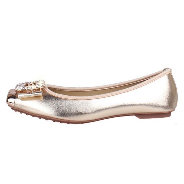 Elegant Rhinestone Soft Leather Women's Flats Shoes For Effortless Casual Style
