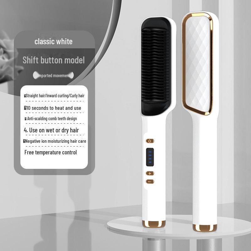 Negative Ion Dual-Purpose Hair Comb: Straightens & Curls Without Damage