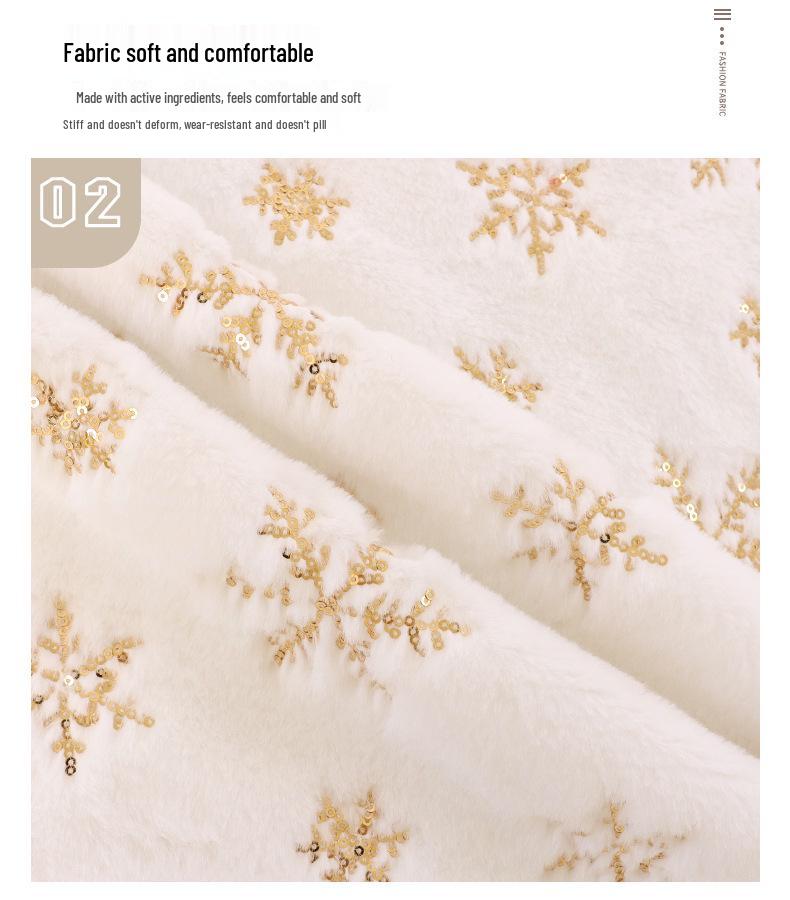 Velvet Iridescent Sequin Embroidered Snowflake Tree Skirt