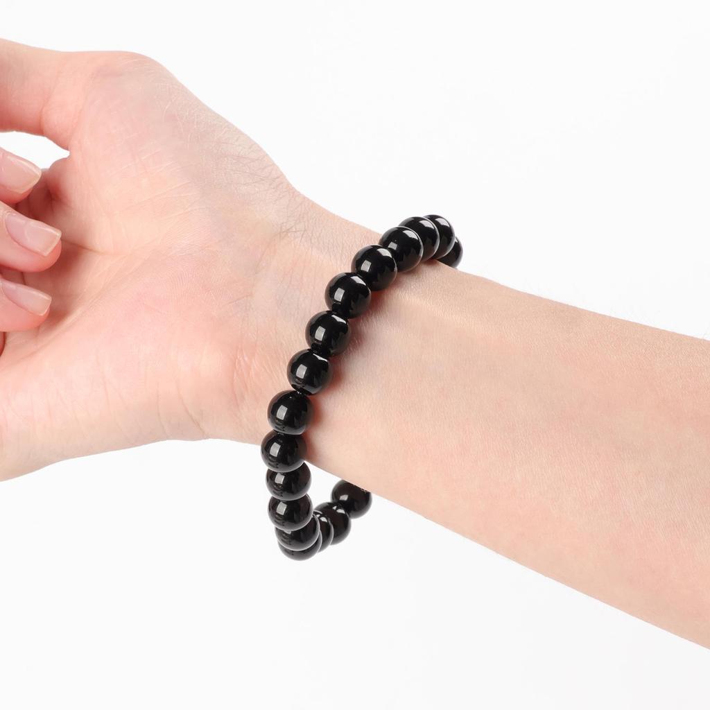 Trendy Natural Stone Bracelet for Girls - Smooth 6-10mm Round Beads