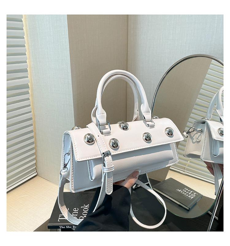 New Rivet Baguette Bag Women's 2025 New Premium Textured Handbag Simple Versatile Shoulder Crossbody Bag