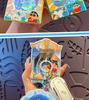 Genuine Crayon Shin-chan Wonderland Abyss Luminous Mirror Keychain & Decompression Toy Bag Charm