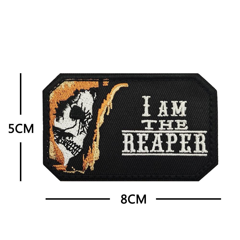 

FEAR THE REAPER: Reaper Embroidered Tactical Velcro Patch for Outdoor Bags