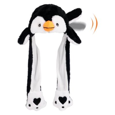Tierhut mit Ohren, der sich bewegt, springt hoch, Klapphut, Plüsch, Feiertags-Cosplay, Verkleidung, Lustiges Geschenk für Kinder