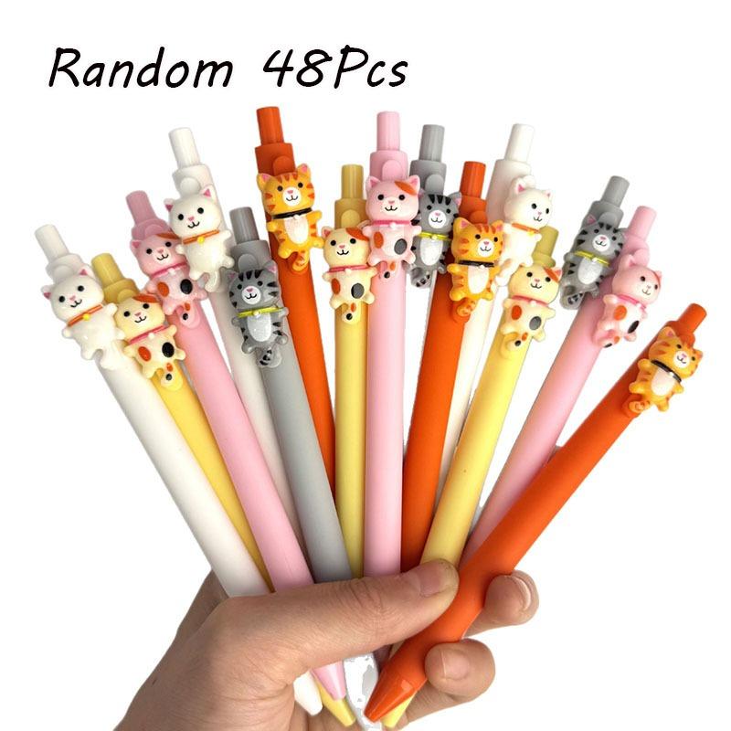

10Pcs/Lot Kawaii Cartoon Neutral Pen 0.7mm Black Ink Neutral Pens Cute Writing Stationery Student School Office Supplies Random style 10Pcs