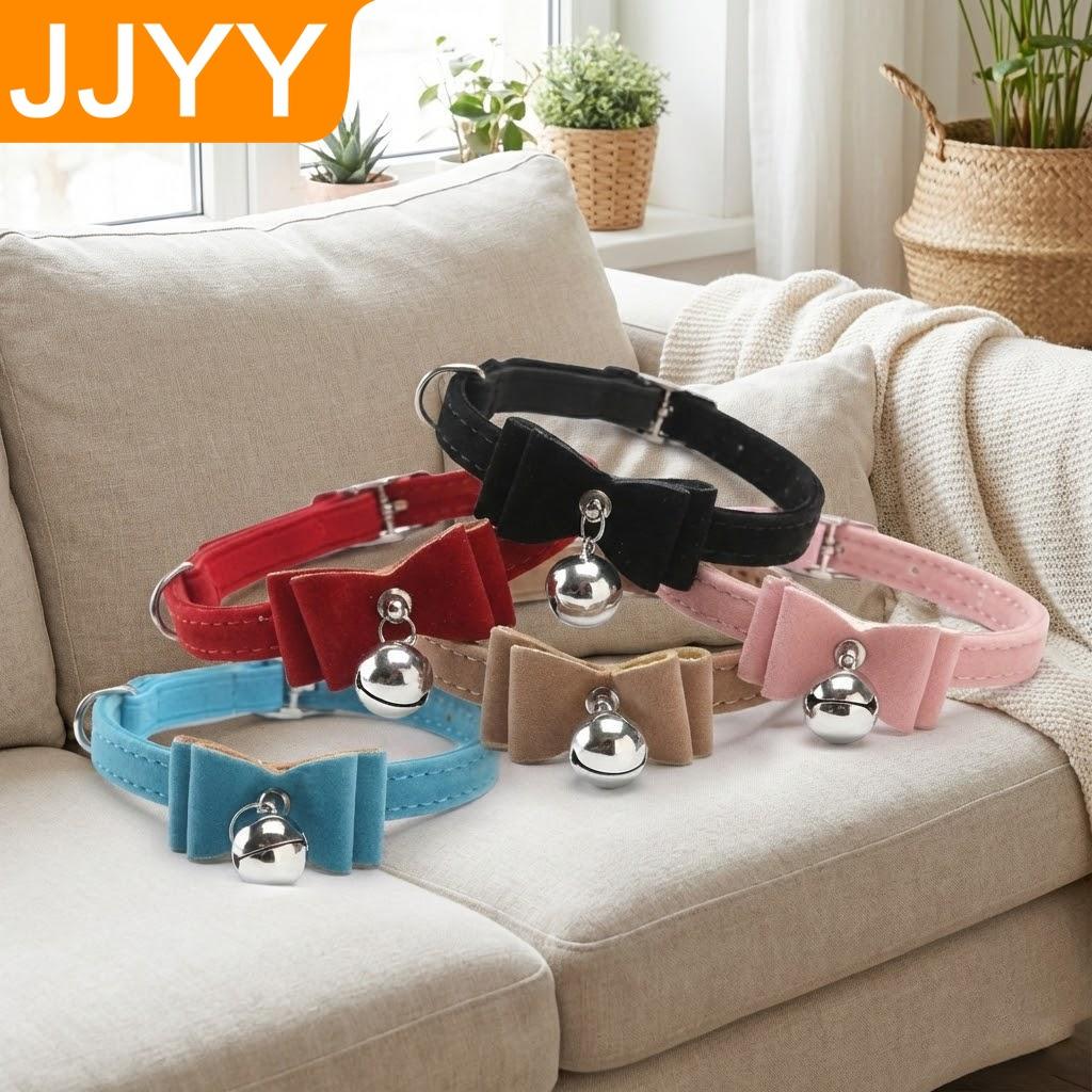 Verstellbare Samt Fliege Katzenhalsband mit Elastischer Glockenschnalle für Kätzchen Katzen Haustierbedarf Katzenhalsbänder und Leinen