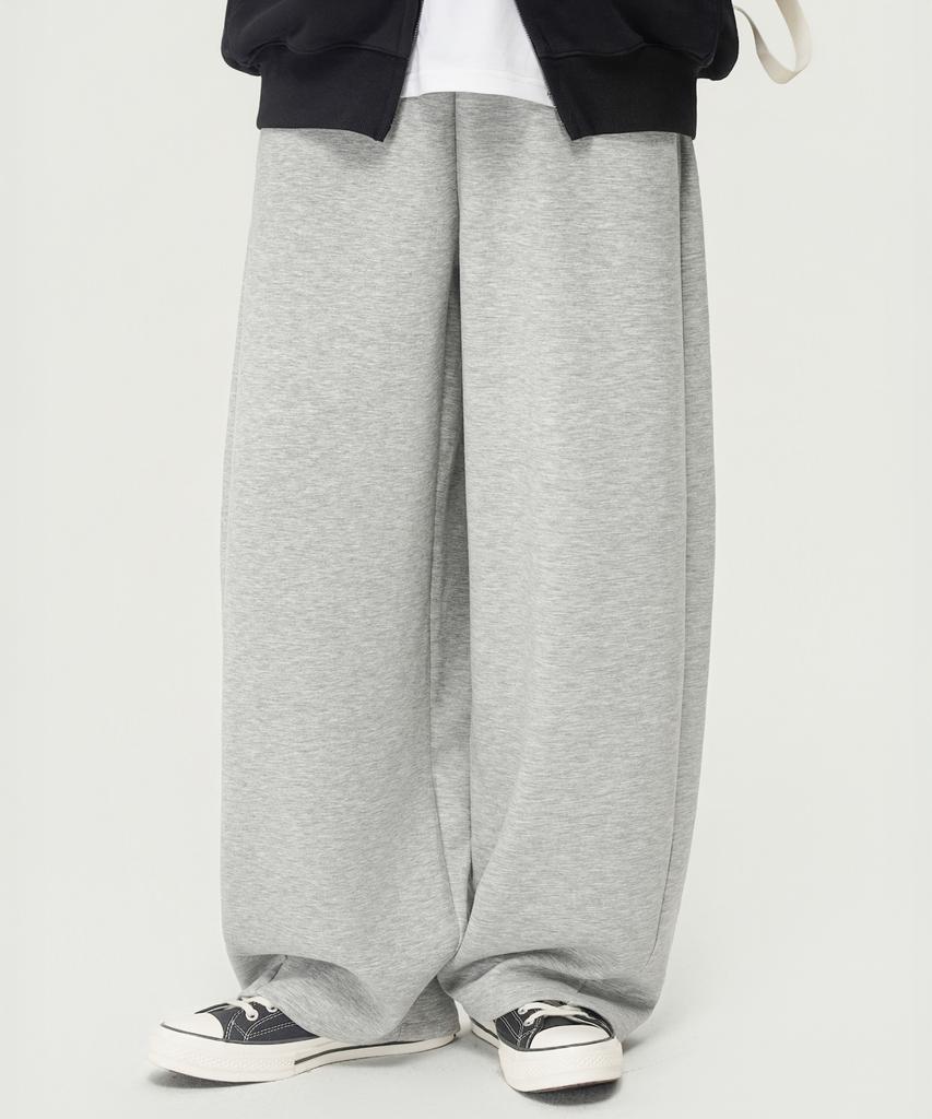 Beokeuldaun Comfort Curved Fit Wide Sweatpants (Melange Grey)