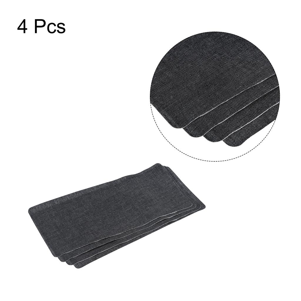 4 Stück Denim-Aufnäher zum Aufbügeln für Kleiderreparatur Stoffreparatur-Aufnäher zum Aufbügeln Flicken Schwarz