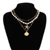 Adjustable Clavicle Chain Starfish Seashells Pearls Necklace Set Bohemian Beach Jewelry for Women Stylish Outfits