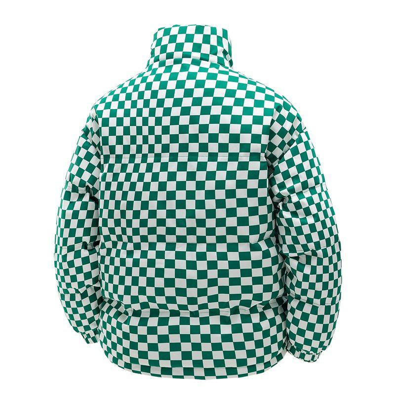 Unisex Gruba Bawełniana Kurtka Zimowa z Kołnierzem Stojącym - Luźny Krój dla Par