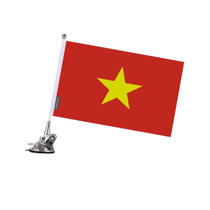 Drapeau - Viêt Nam - 27 X 35 Cm - Mât À Ventouse - Polyester - Impression Recto/verso