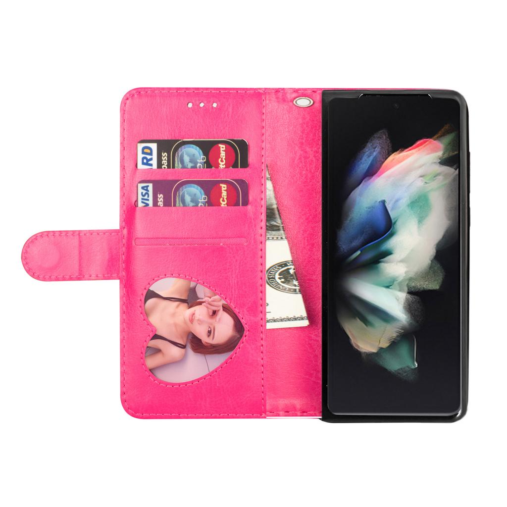 Suitable for Samsung Z Fold 5 Mobile Phone Leather Case Z Fold4 Glitter Zipper Wallet Insert Card Holder Protective Case