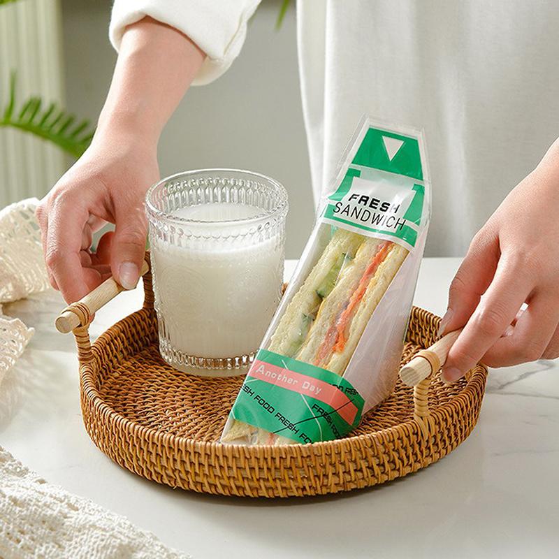 100 Stück Sandwichverpackungen, spezielle, leicht zu zerreißende, transparente Dreieck-Kuchenverpackungstüte zum Einmalgebrauch