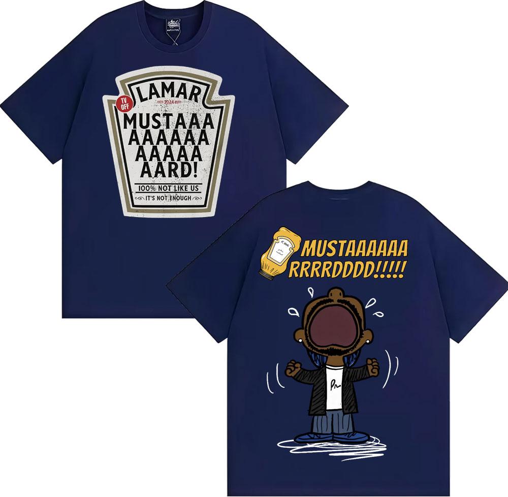 Rapper Kendrick Lamar Hořčice Vtipná Trička Dámská Móda Hip Hop Popová Hudba Tričko Pánské Ležérní 100% Bavlna Nadměrné Tričko