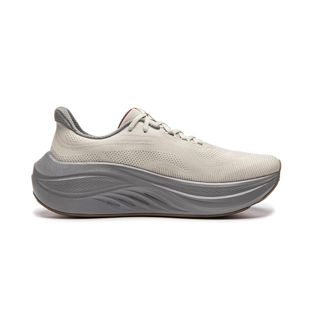 Li Ning Relax 2 Cushioning Slip Resistant Abrasion Resistant Breathable Low top Running Shoes Men's Heron White Gray ARSW129-5