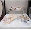 2021 New Women  Summer 6CM Clear Crystal Wedge Heels Sandals Show Party Fashion Sandals Transparent Sexy Sandals LFD