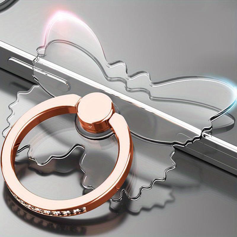 

Прозрачная подставка-держатель для сотового телефона в форме бабочки с вращением на 360°, прозрачная подставка для пальцев, совместимая с iPhone и Xiaomi, аксессуары для телефонов розового золота