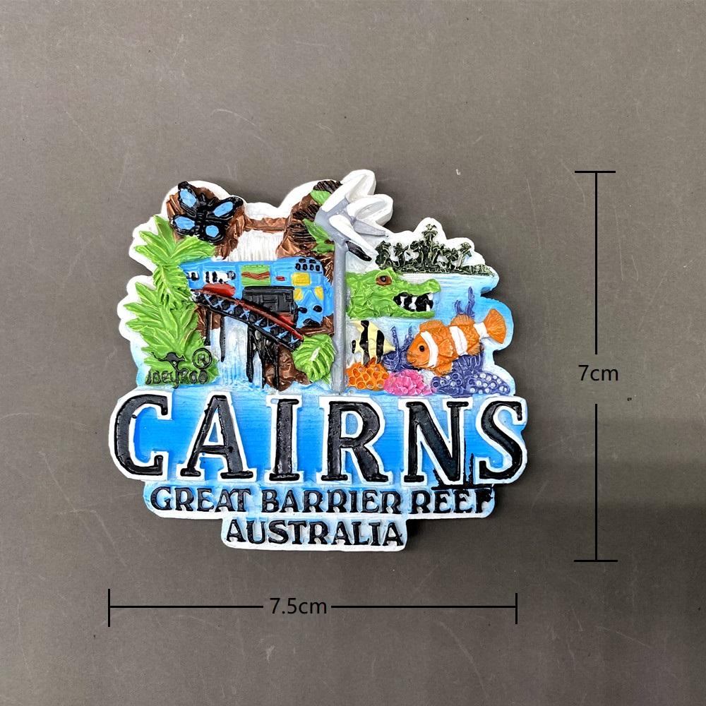 Suvenir Magnet de Frigider Australia Cairns Suvenir Turistic Magnetic Magnet Decorativ pentru Frigider Artizanat Pictat Rășină 3D