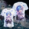 Anime Re:Zero Starting Life In Another World Rem Unisex Plus Size Loose Breathable Short-Sleeve T-Shirt