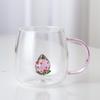3D Cartoon Animal Glass Cup with Colored Handle - High Borosilicate Household Gift