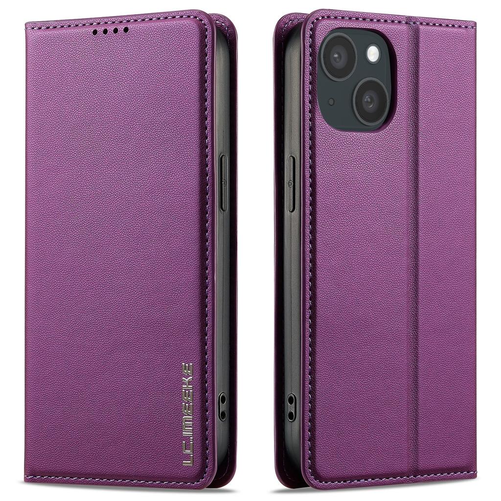 LC.IMEEKE L1 Series for iPhone 14/13 Case PU Leather Wallet Stand Protective Phone Cover