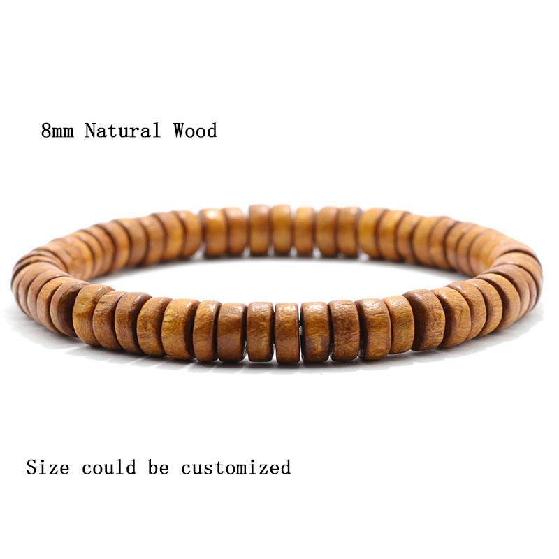 Minimalist Natural Wooden Bracelet Homme Coir Wood Beaded Braclet Man Hand Accessories Buddha Brazalete Men's Fashion Pulsera