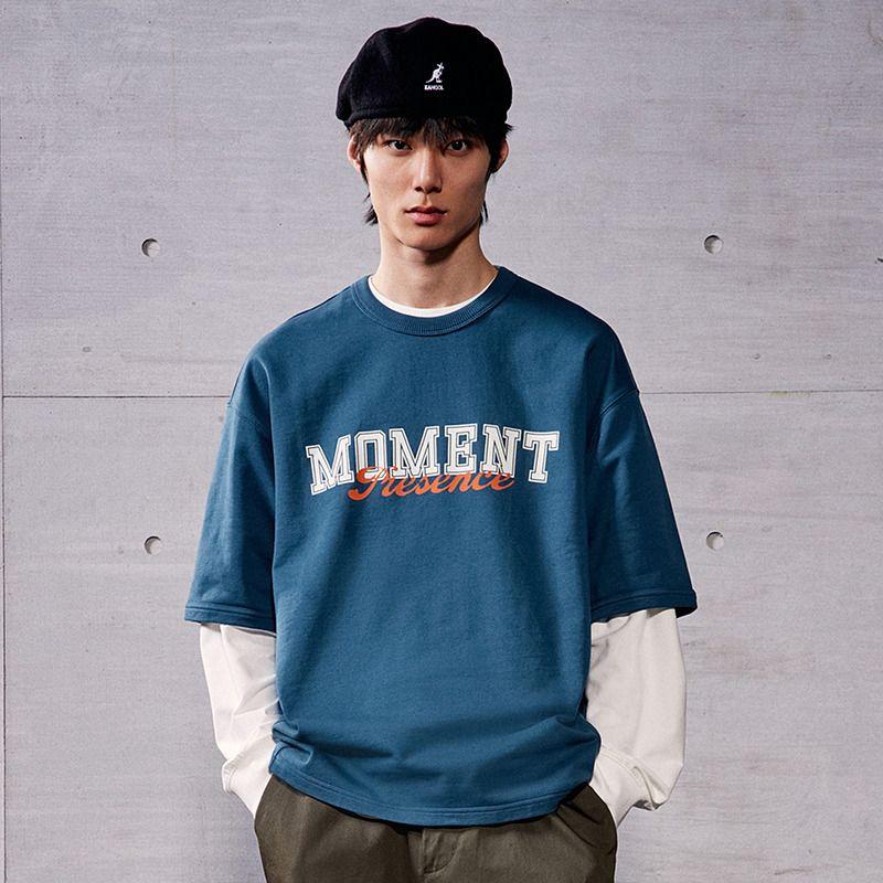 

HM Men s and Women s T-shirt 2025 Autumn New Fashion Casual Heavy Weight round Neck Loose Print Short Sleeve 1271799