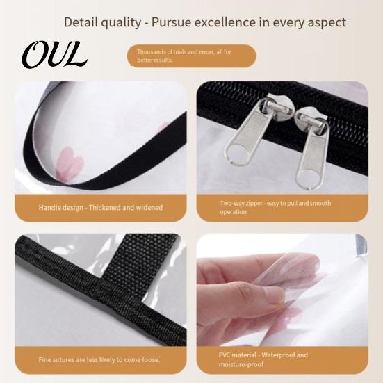 Dust Proof Closet Storage Bin Clear Clothes Bag with Zipper, 40L Capacity Reinforced Handles Moving Bag, Under Bed for Comforters Foldable PVC