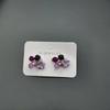 Purple Crystal Flower Stud Earrings for Woman Lilac Earrings Korean Fashion Wedding Party Jewelry Girl Elegance Set Accessories