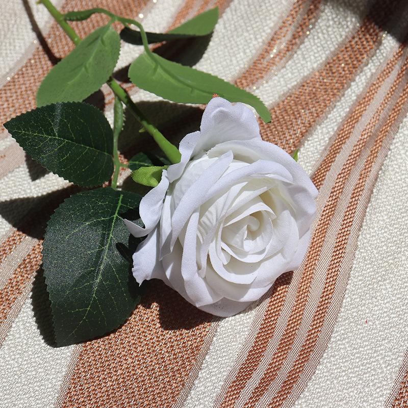 10pcs Simulation Flowers Velvet Pearl Roses Chinese Valentine's Day Gift Fake Flower Artificial Red Rose Wedding Decoration