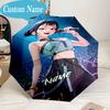 Custom Name Umbrella KPop Pink Fashion Umbrella 8-Frame for Travel, Camping, Casual Lightweight Portable, Essential for Family Gifts