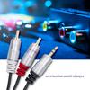 Qoltec Kabel 2x Cinch / Mini-Klinke 3,5 mm Stecker | 2m | Schwarz