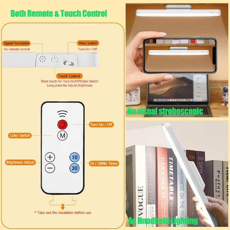 LED Magnetic Eye Protection Remote Reading Switch Desk Lamp Three-speed Stepless Dimming USB Rechargeable Student Learning Lamp