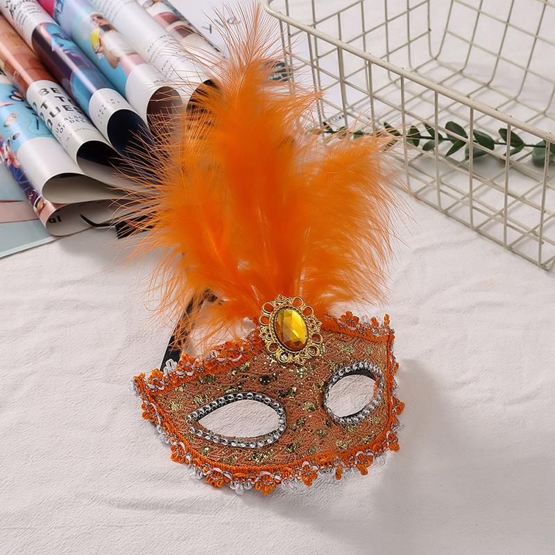 Lace Feather Mask Dazzling Halloween Masquerade Mask Party Dance Mask Alluring For Prom Nights Cosplay Events Christmas