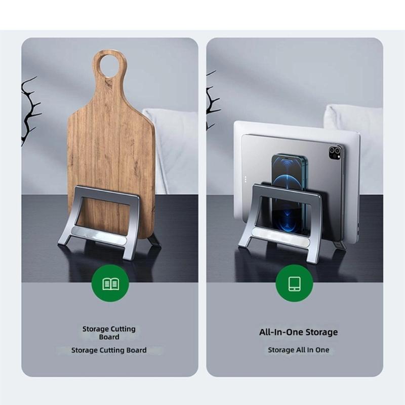 Universal Laptop Tablets Vertical Stand Holder With AntiSlip Silicone For Pad Desktop Organization And Better Cooling